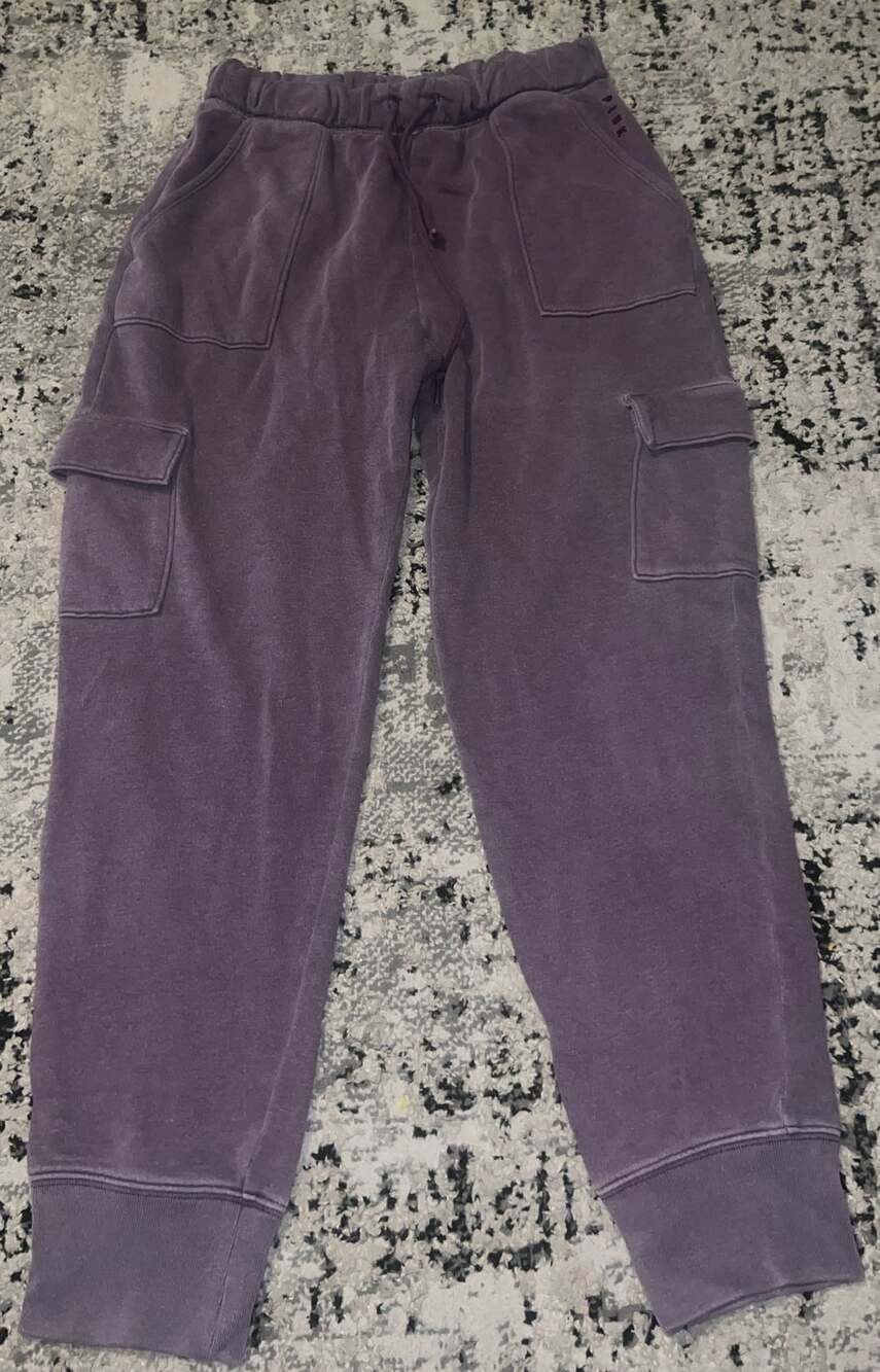 Victoria's Secret PINK Cargo Sweatpants Size S Purple